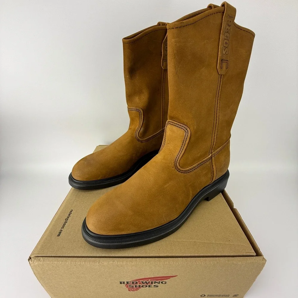 Red Wing Pecos 1105 Leather Pull On Soft Leather Work Boots Mens 10.5 D NIB